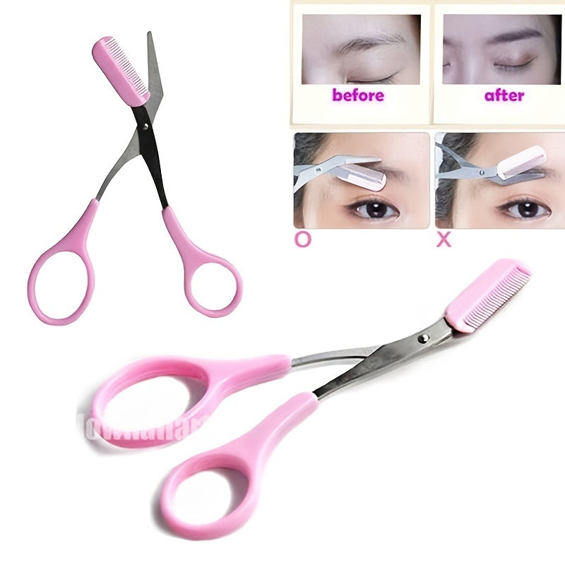 Eyebrow Trimmer Scissors with Comb – Facial Hair Removal & Grooming Tool for Shaping and Styling