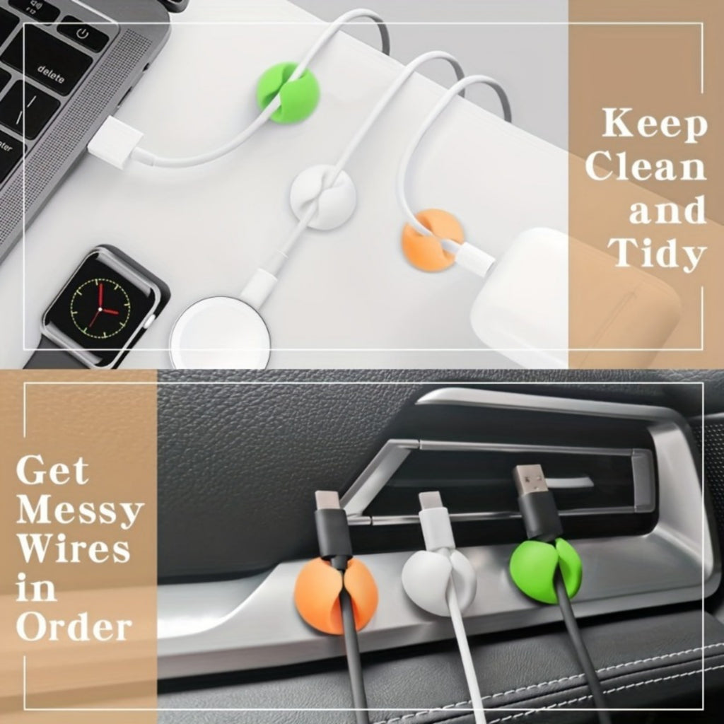 3Pcs Cable Clips Set | Desk Cord Organizer & Wire Holder for Home, Office, Car | Cable Management Accessories