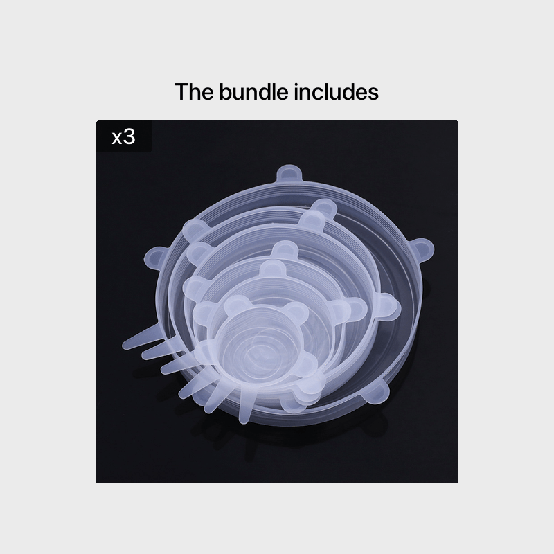 6 Reusable Silicone Stretch Lids Set – Flexible Food Storage Covers for Bowls & Containers, Multi-Size, Leak-Proof, Dishwasher & Fridge Safe