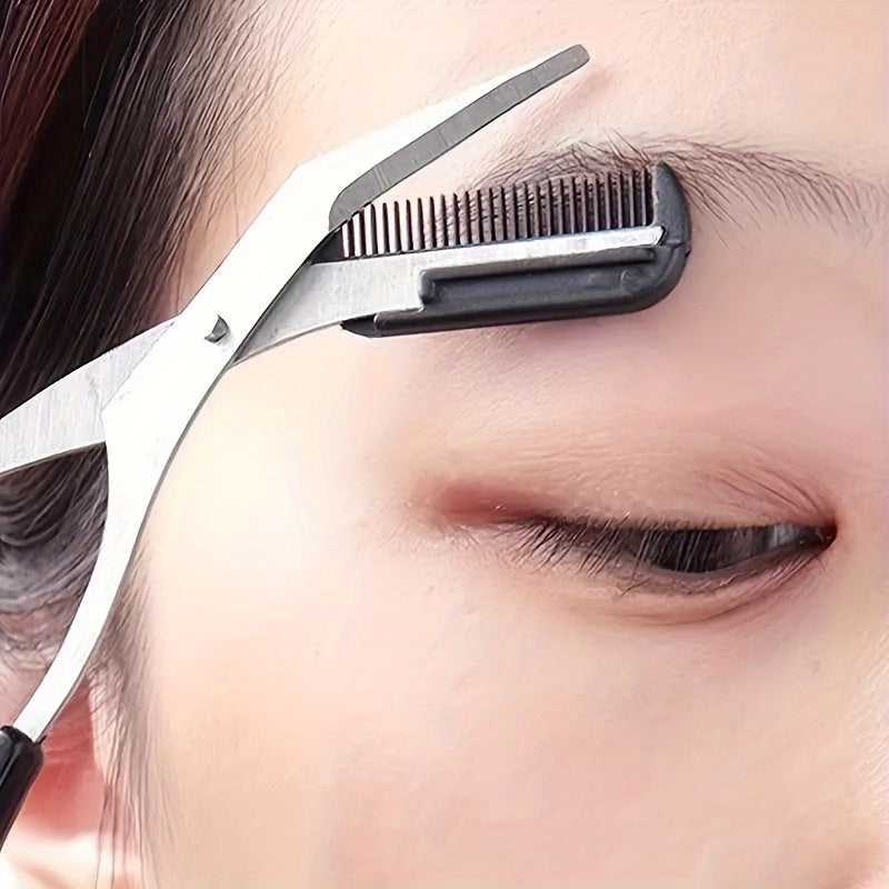 Eyebrow Trimmer Scissors with Comb – Facial Hair Removal & Grooming Tool for Shaping and Styling