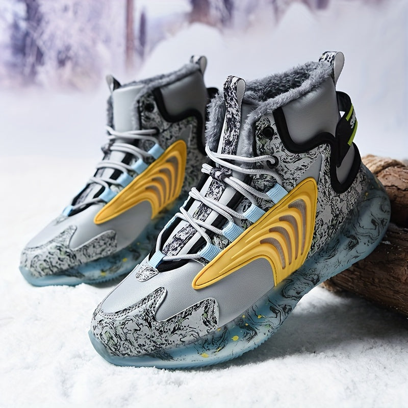 Men’s 2023 Winter Snow Boots – Warm Fleece Lined Non-Slip Ankle Shoes for Outdoor Walking & Hiking