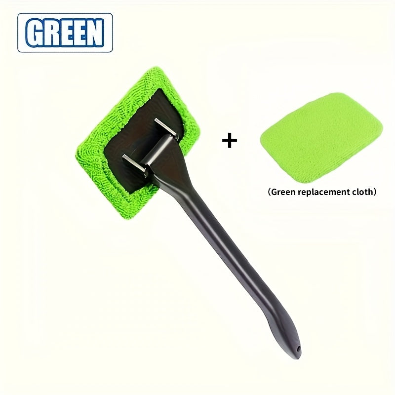 Car Window Cleaning Brush Kit – Long Handle Windshield Cleaner Tool with Rain Scraper for Interior & Exterior Auto Glass