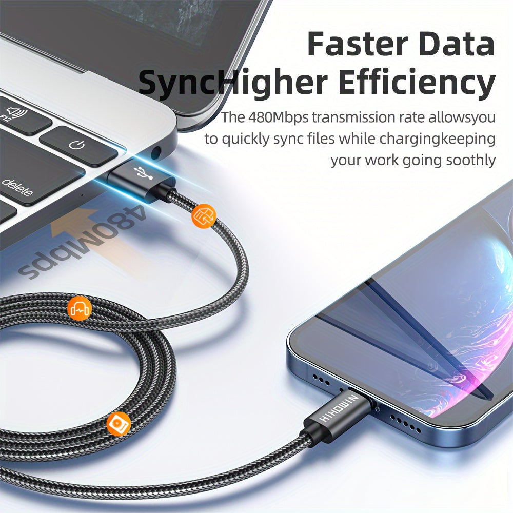Fast Charging USB Cable for iPhone | Data Sync Charger Cord Compatible with iPhone 14/13/12/11/Pro/Max/SE/X/8/7/6 & iPad