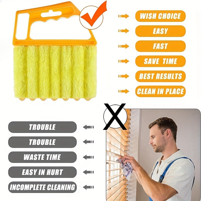 1pc Microfibers Washable Window Cleaning Brushes For Effortless Dust Collection And Blinds Cleaning