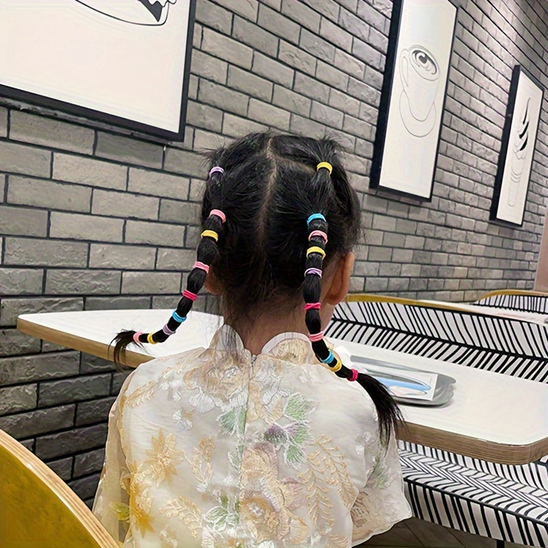 200pcs Cute Hair Elastics – Colorful Soft Hair Ties for Kids & Girls