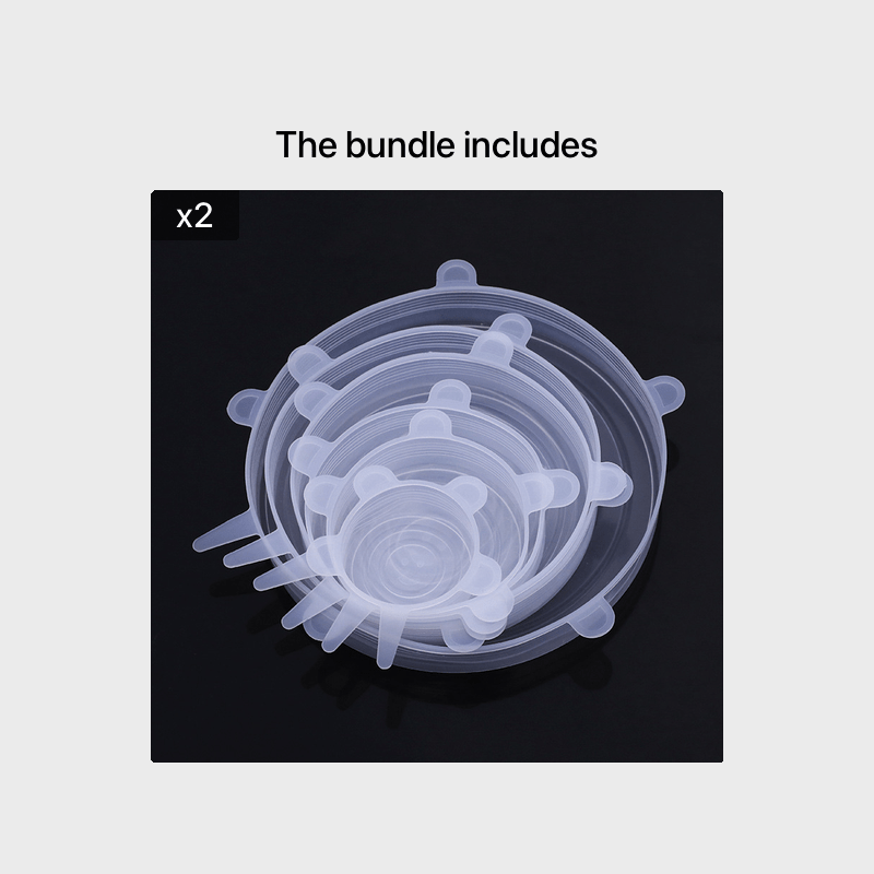 6 Reusable Silicone Stretch Lids Set – Flexible Food Storage Covers for Bowls & Containers, Multi-Size, Leak-Proof, Dishwasher & Fridge Safe