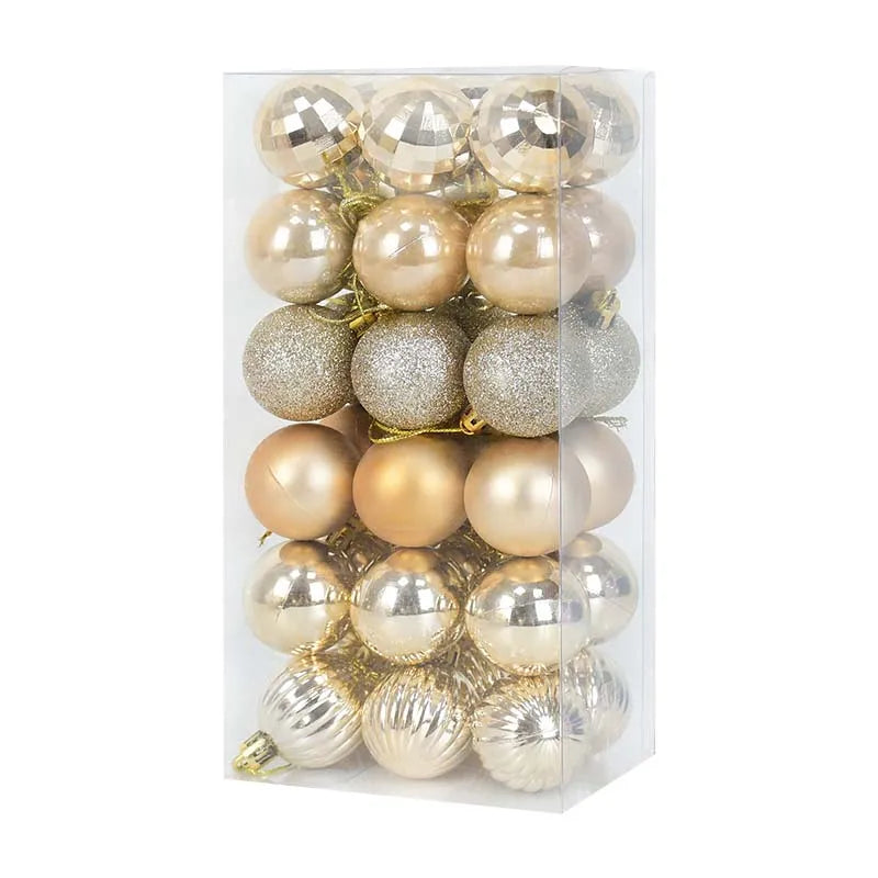 1box Christmas Balls Christmas Tree Ornaments Ball Xmas Hanging Tree Pendants Home Party Decor 2026 New Year Gift Noel Navidad