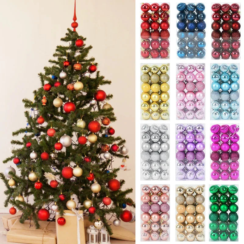 1box Christmas Balls Christmas Tree Ornaments Ball Xmas Hanging Tree Pendants Home Party Decor 2026 New Year Gift Noel Navidad