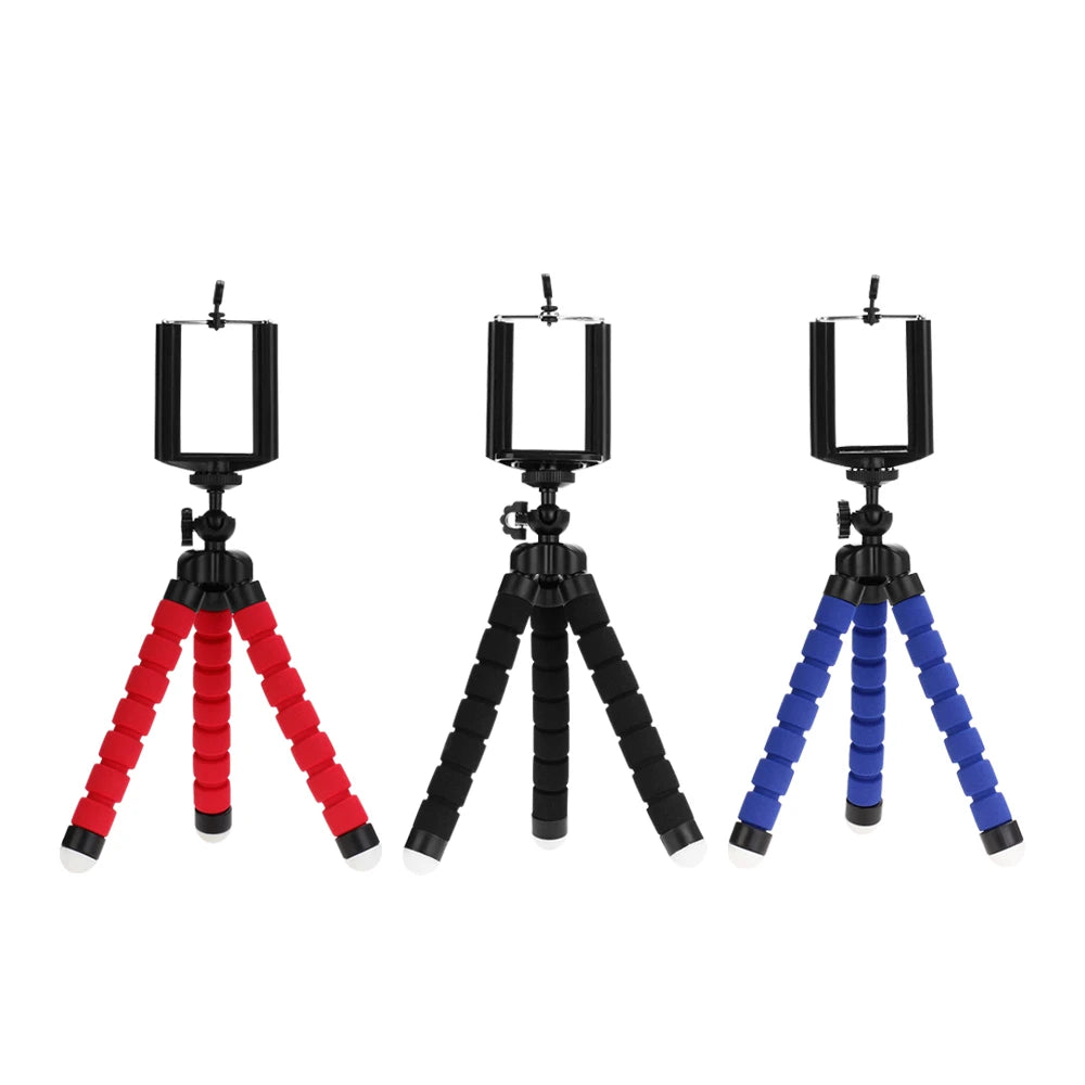 Flexible Octopus Mini Tripod – Universal Phone & Camera Stand with Smartphone Holder Clip