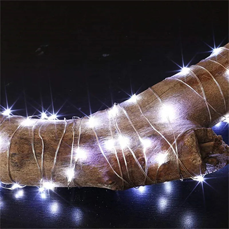 Fairy Lights AA Battery Powered 1M 10 2M 20 3M 30 5M 50 10M 100Leds Silver Led Copper Wire String Light Decorative Fairy Lights