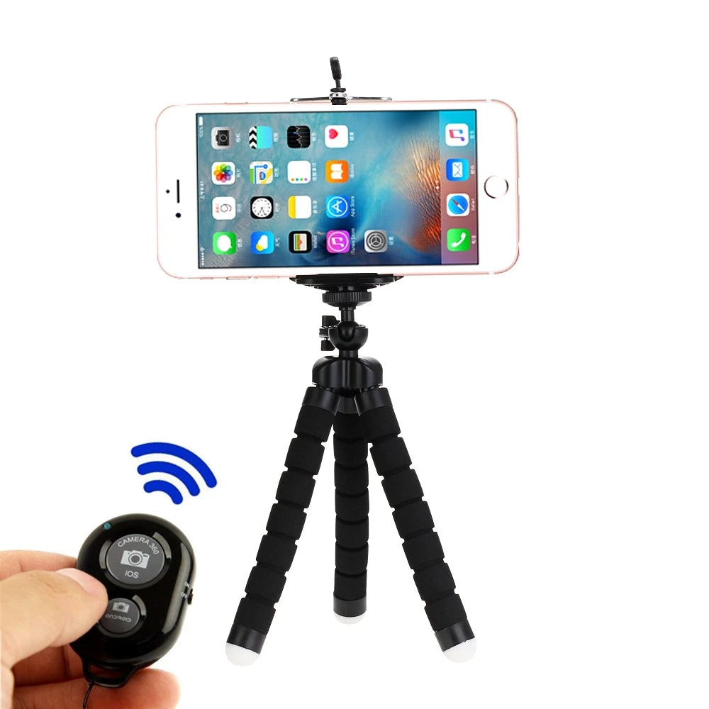 Flexible Octopus Mini Tripod – Universal Phone & Camera Stand with Smartphone Holder Clip
