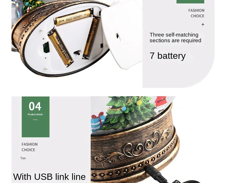 Christmas Easter Carnival Decorations Wind Lights Music Boxes Crystal Balls Santa Claus Tree Lights Ornaments Christmas Gifts