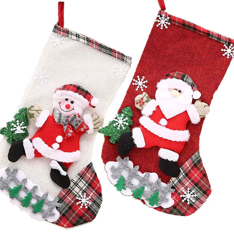 1-Piece Christmas Hanging Decoration – Festive Socks Gift Bag Ornament for Window & Home Decor