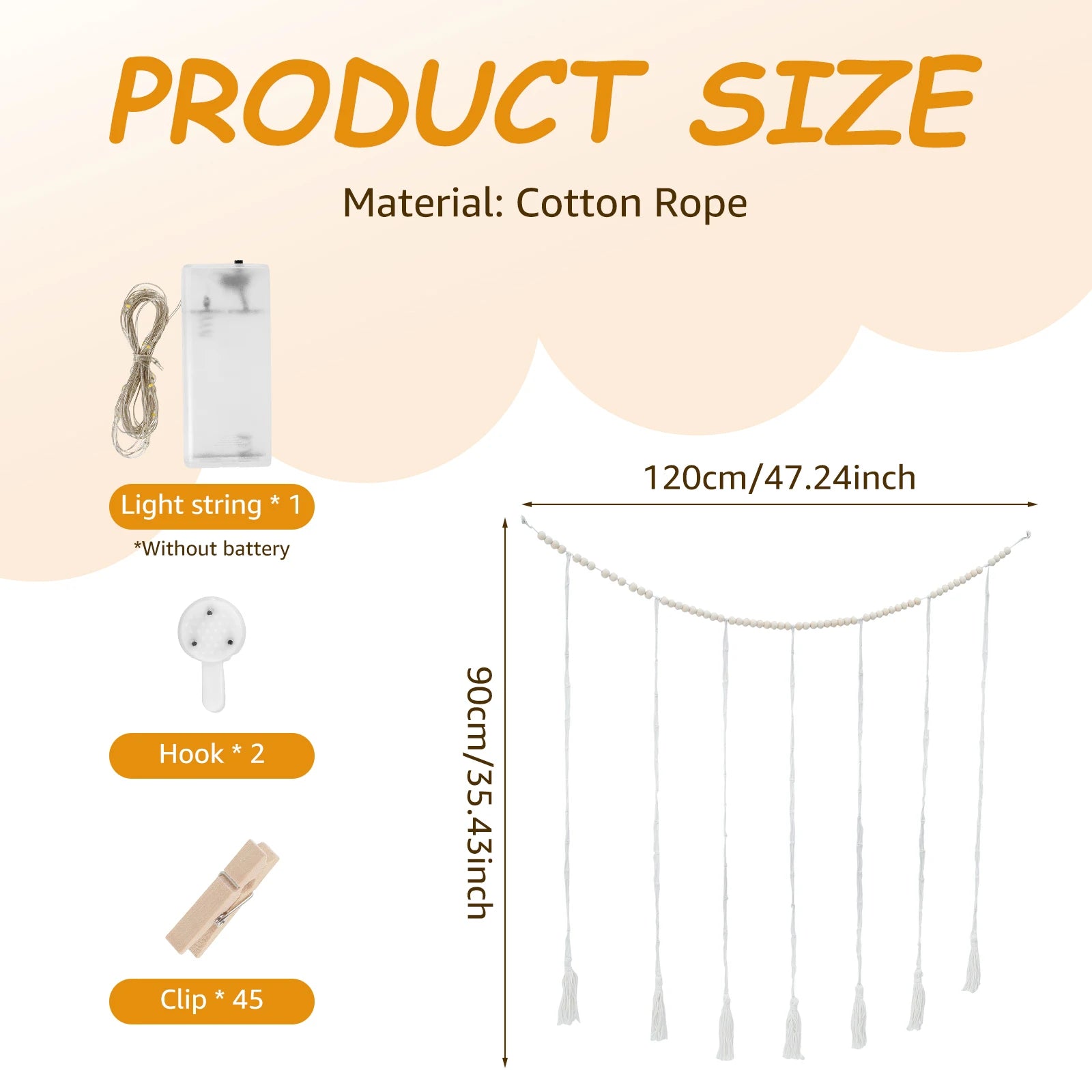 Photo Display Wall Hanging Decor Boho Home Decoration Cotton Rope Beads Macrame Tapestry for Wall Hanging Room Romance Decor