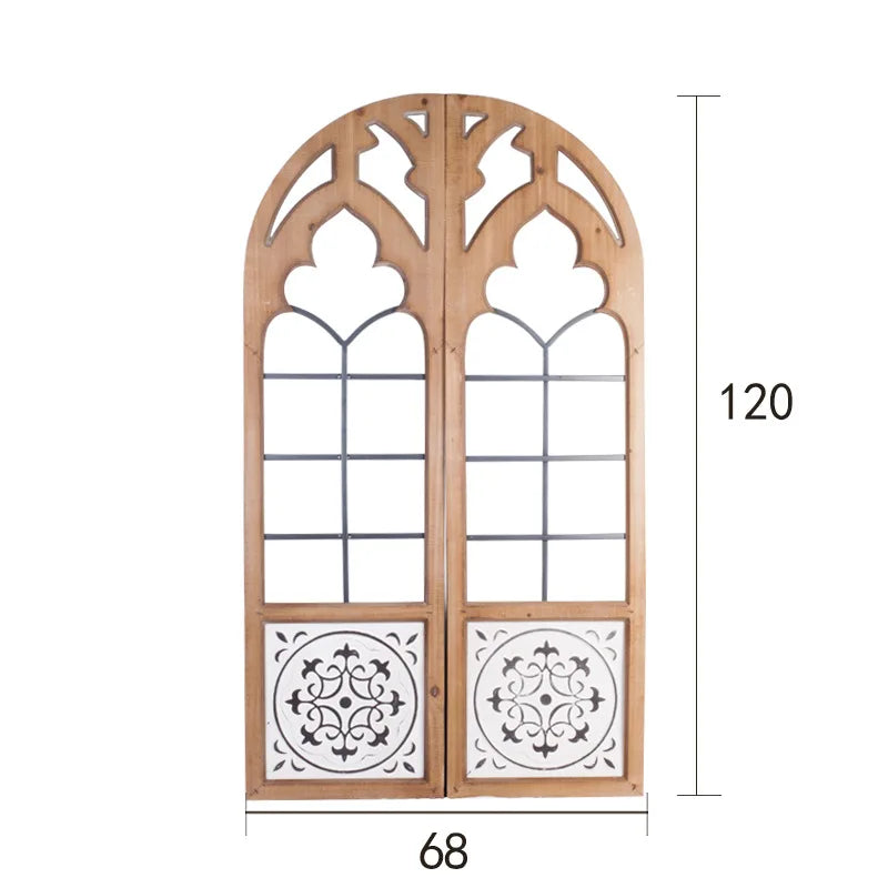 False window decoration wall home wood American Nordic retro creative iron homestay wall decoration wall decoration