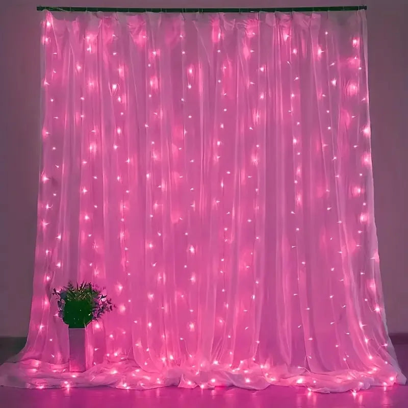 USB LED Curtain Fairy Lights – 8-Mode Wedding Garland String Lights for Outdoor, Christmas Tree & Garden Decoration