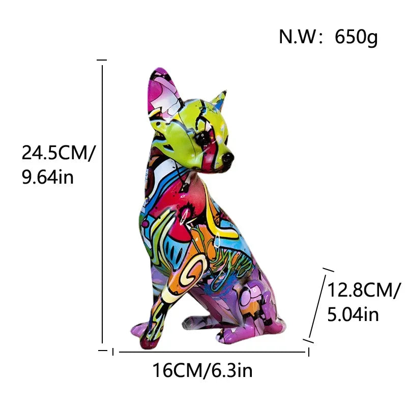 Colorful Home Decorations Living Room Entrance Dog Ornaments Desktop Resin Crafts Home Decoration Accessories Home Decor