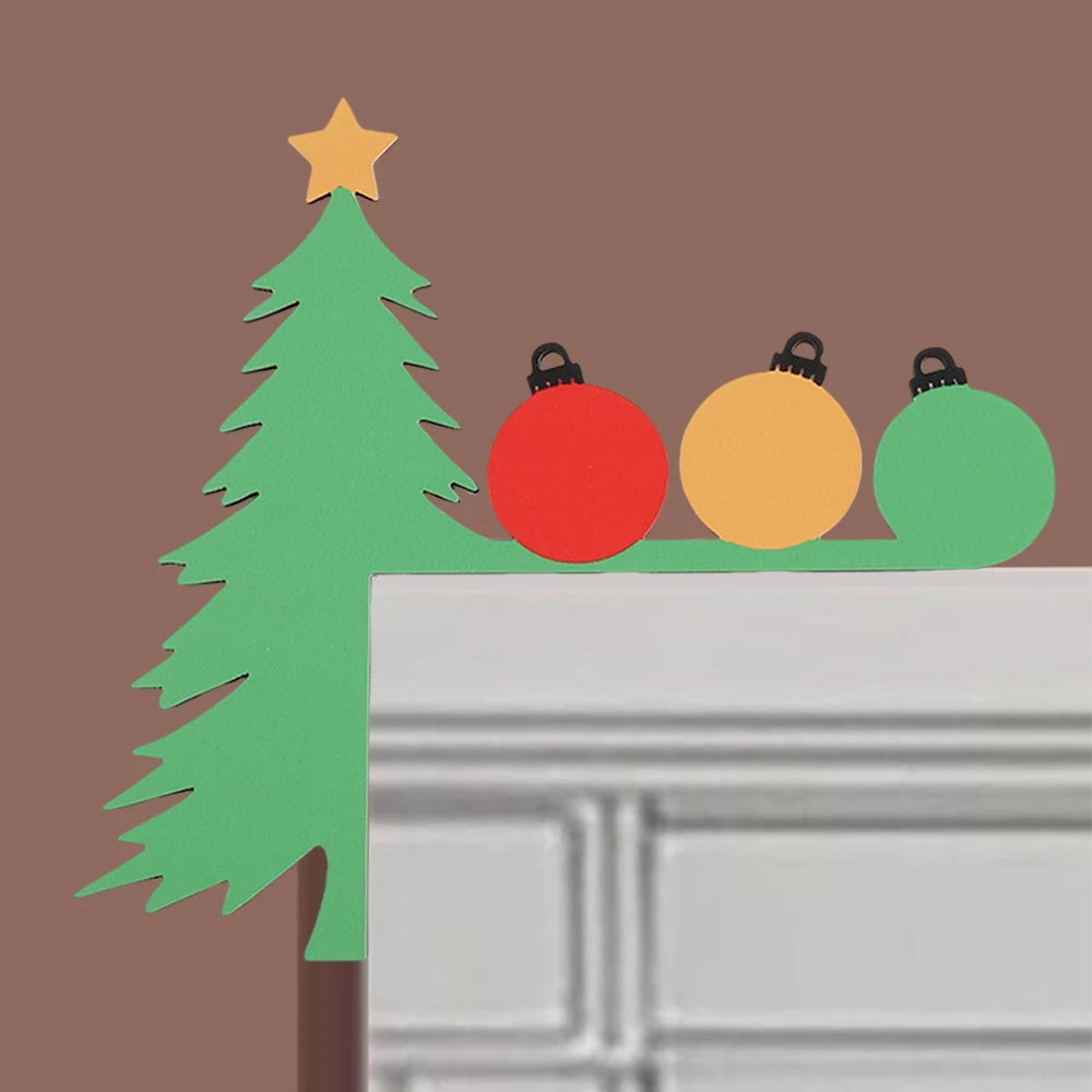 Christmas Tree Wooden Door Decor - Festive Holiday Party Door Corner Decoration for Entryways Windows Wall School Home