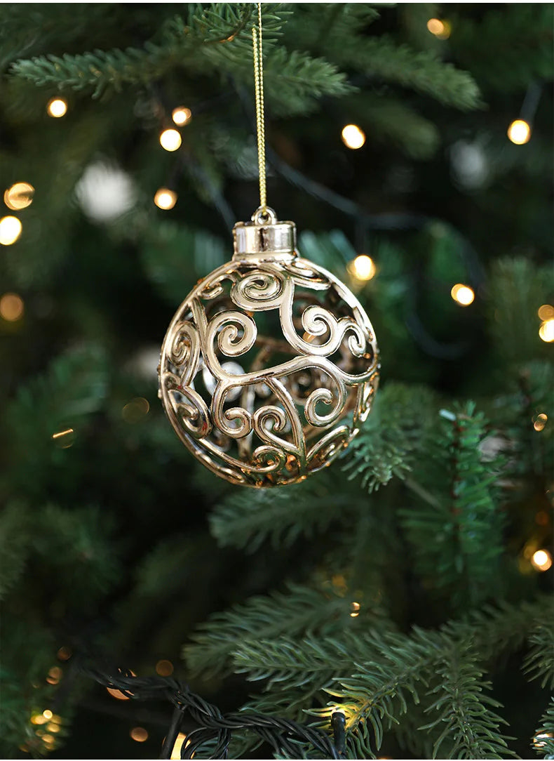 Xmas Ornament Ball Butterfly Dragonfly Angel Snowflake Gold Plastic Xmas Baubles Christmas Hanging Decor Christmas Tree Ornament