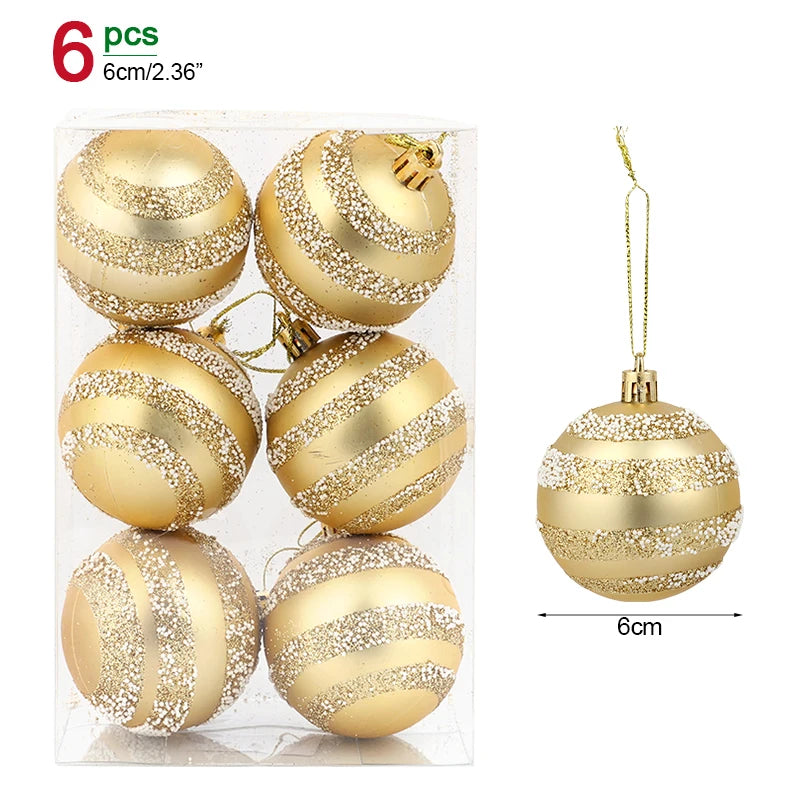 1box Christmas Balls Christmas Tree Ornaments Ball Xmas Hanging Tree Pendants Home Party Decor 2026 New Year Gift Noel Navidad