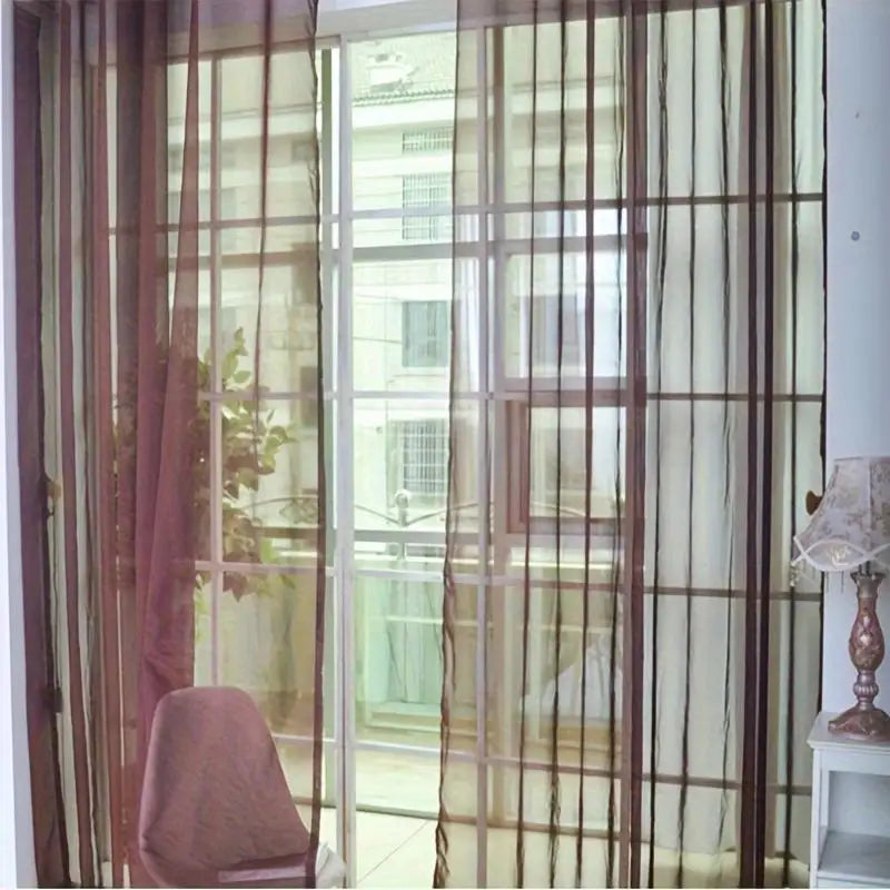 1Pc Transparent Window Screen Curtain 100×200cm | Lightweight Semi-Sheer Door & Window Curtain | Breathable Mesh Panel for Living Room & Bedroom