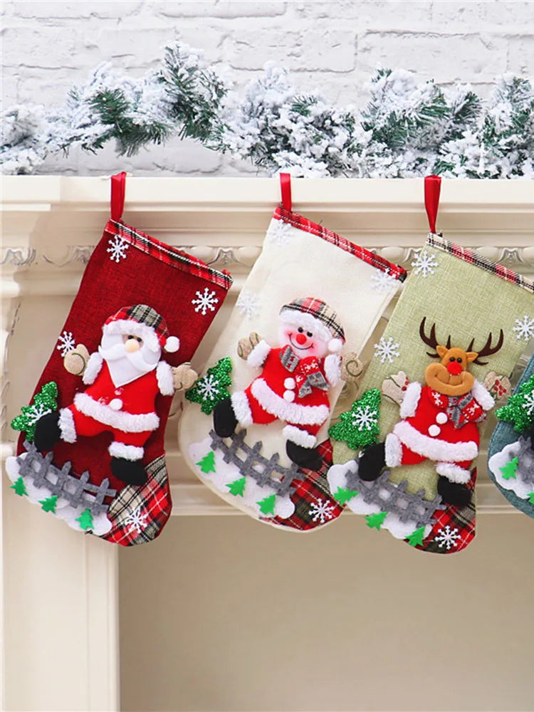 1-Piece Christmas Hanging Decoration – Festive Socks Gift Bag Ornament for Window & Home Decor