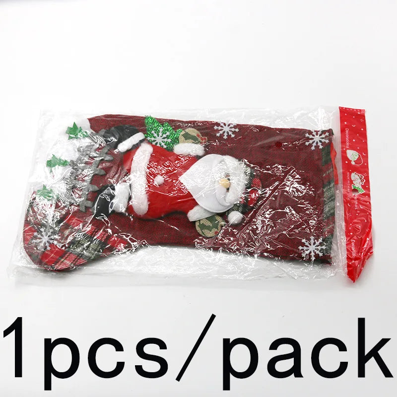 1-Piece Christmas Hanging Decoration – Festive Socks Gift Bag Ornament for Window & Home Decor