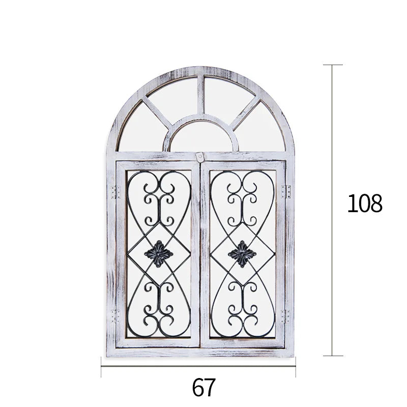 False window decoration wall home wood American Nordic retro creative iron homestay wall decoration wall decoration