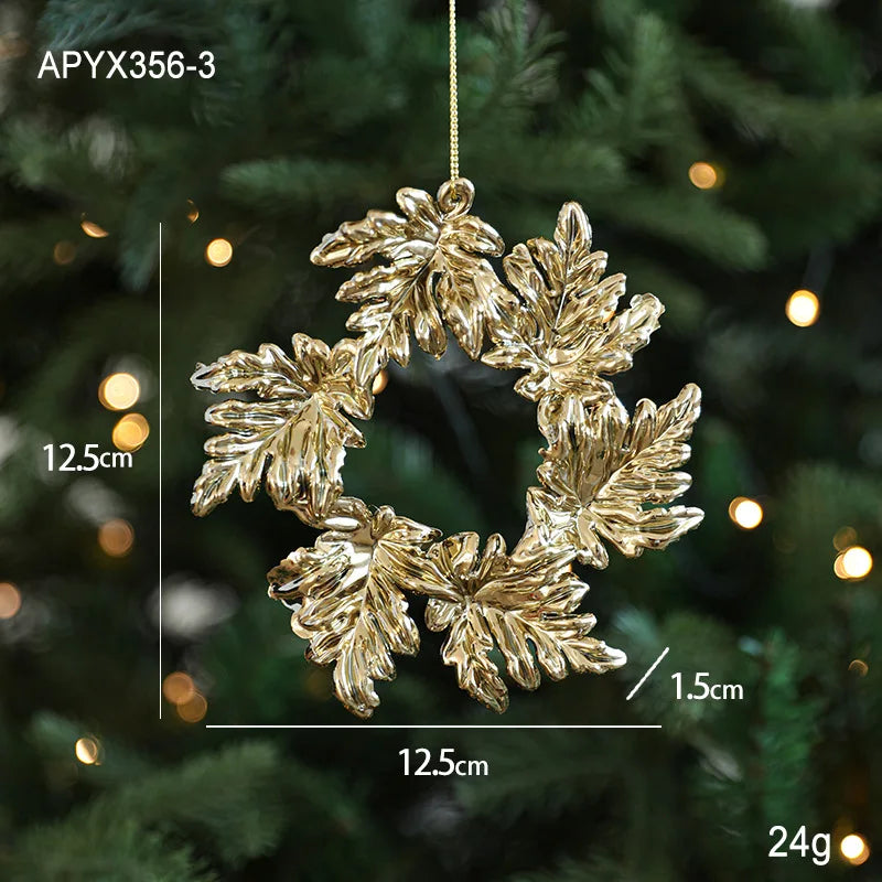 Xmas Ornament Ball Butterfly Dragonfly Angel Snowflake Gold Plastic Xmas Baubles Christmas Hanging Decor Christmas Tree Ornament