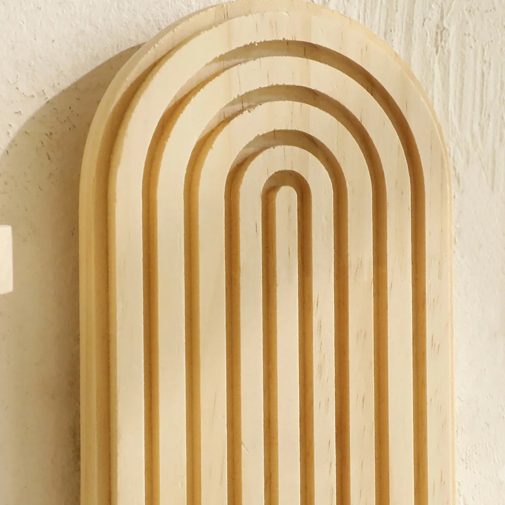 Boho Style Wooden Wall Mounted Shelves Plant Decorative Shelves Geometric Wall  Natural Finish Modern Home Decor ﻿