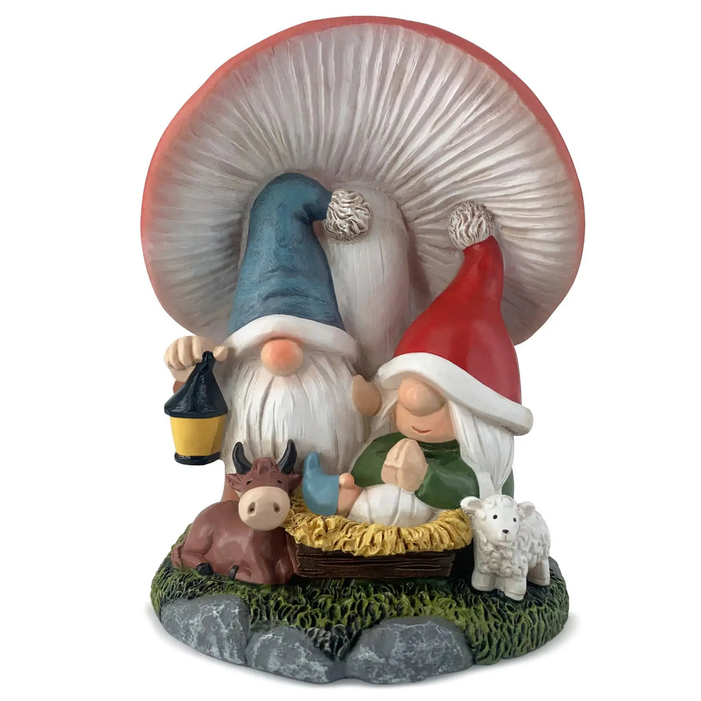 Christmas Decoration Indoor Home Decor-3.2''L 3.2''W 4.3''H Gnome Nativity Sets-Nativity Scene Xmas Holiday Decor