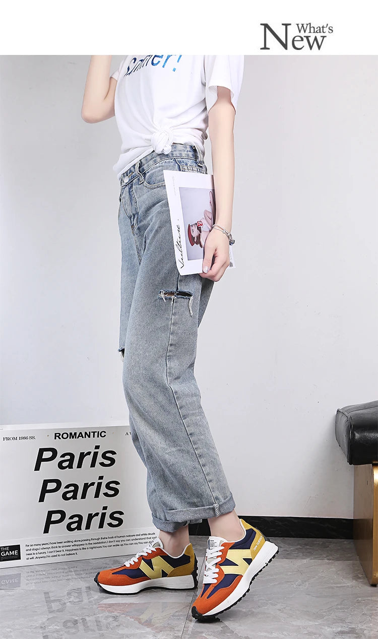 Women’s Casual Sneakers – Autumn Fashion Breathable Lace-Up Sports Shoes, Platform Walking Shoes