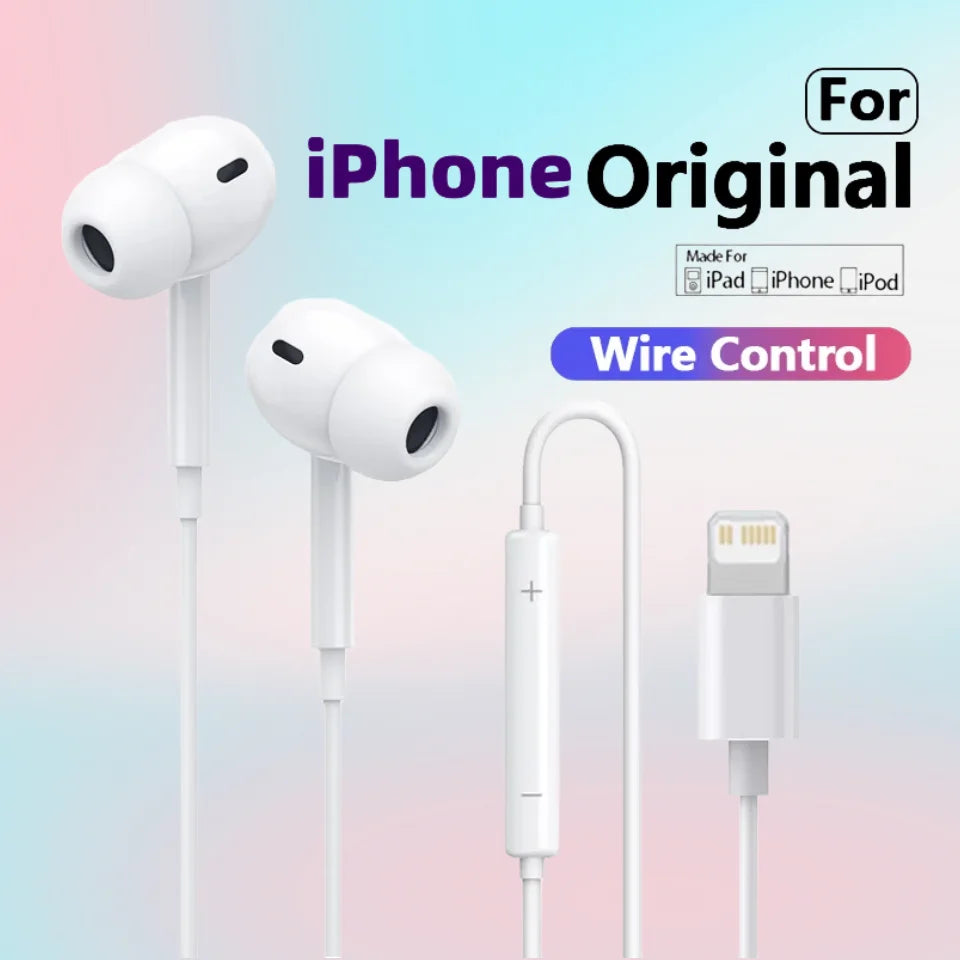 Original iPhone Wired Earphones – In-Ear Earbuds Compatible with iPhone 6 to 14 Series