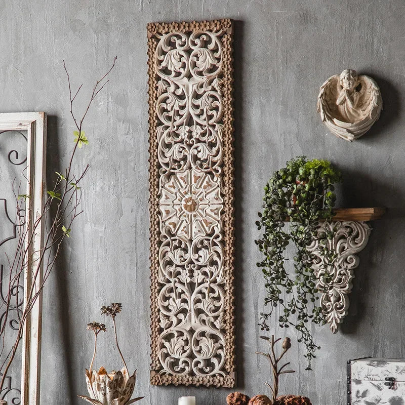 Vintage Hollow Wall Hanging Decor – Antique Luxury Accent Piece for Living Room, Bedroom & Entrance Walls