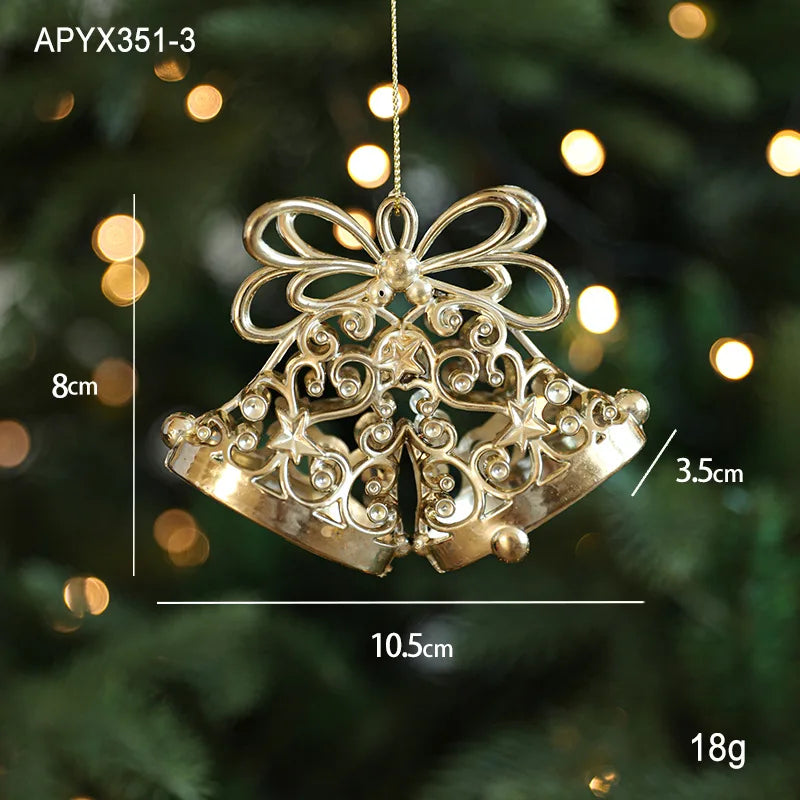 Xmas Ornament Ball Butterfly Dragonfly Angel Snowflake Gold Plastic Xmas Baubles Christmas Hanging Decor Christmas Tree Ornament