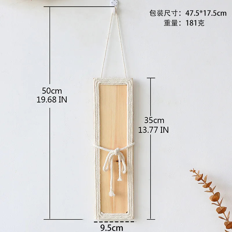 Bohemian Handcrafted Rope & Wood Wall Hanging – Simple Home Decor for Living Room, Bedroom & Homestay Spaces