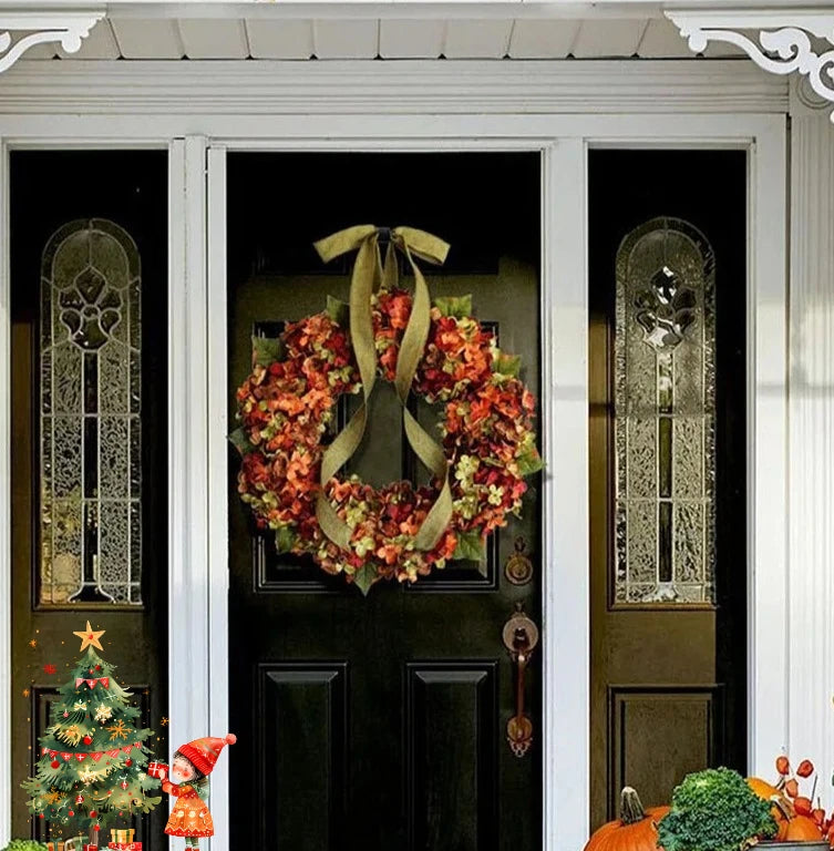 Christmas Indoor & Outdoor Decorations, Autumn Flowers, Thanksgiving Wreaths, Restaurant Party Holiday Wreath Door Decor