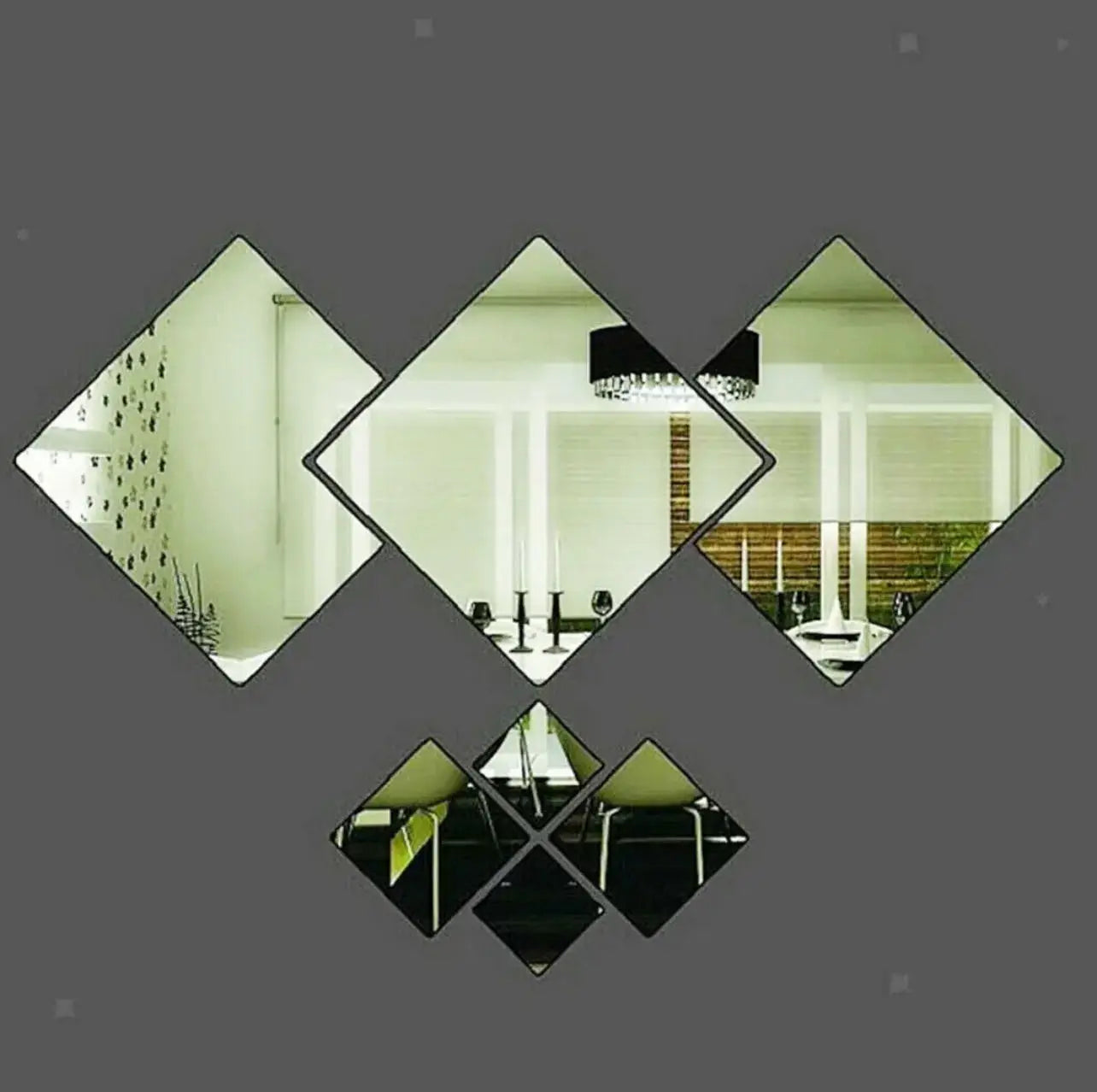 3D Acrylic Mirror Home Improvement Home Irregular Stitching DIY Wall Stickers for Living Room Bedroom Home Decoration  Stickers