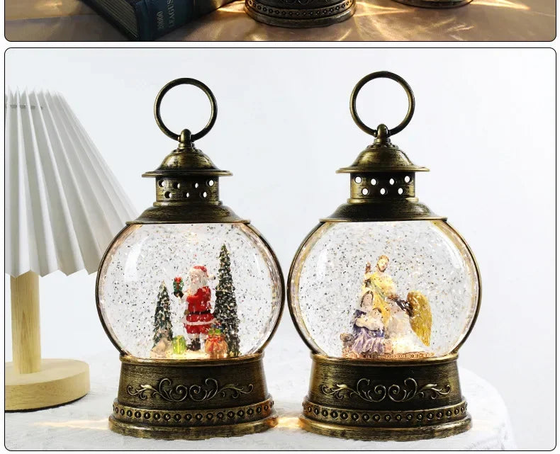 Christmas Easter Carnival Decorations Wind Lights Music Boxes Crystal Balls Santa Claus Tree Lights Ornaments Christmas Gifts