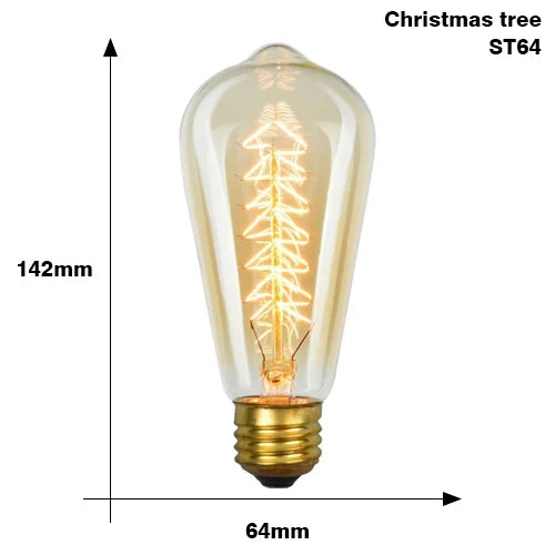 Vintage Edison Bulb E27 – 40W ST64/G80/G95/G125 Incandescent Filament Light for Retro Home Decor (220V)