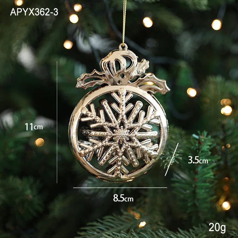 Xmas Ornament Ball Butterfly Dragonfly Angel Snowflake Gold Plastic Xmas Baubles Christmas Hanging Decor Christmas Tree Ornament