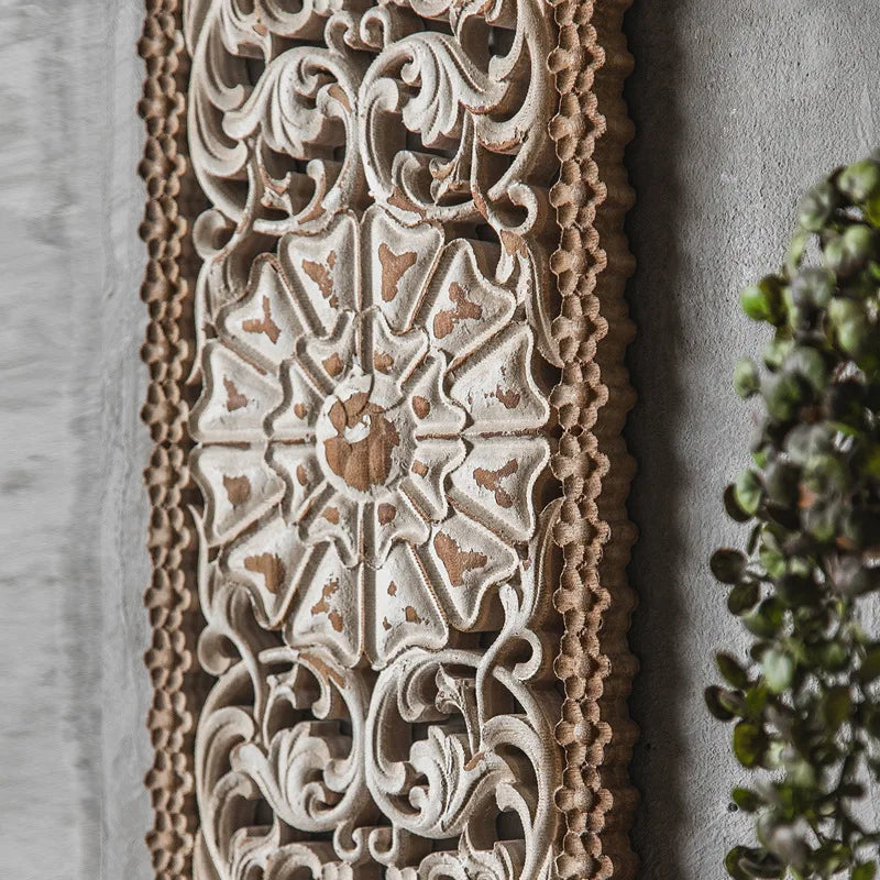 Vintage Hollow Wall Hanging Decor – Antique Luxury Accent Piece for Living Room, Bedroom & Entrance Walls