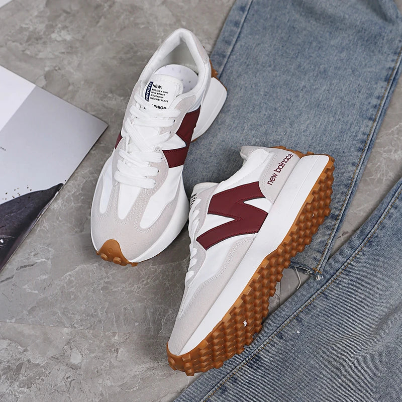 Women’s Casual Sneakers – Autumn Fashion Breathable Lace-Up Sports Shoes, Platform Walking Shoes