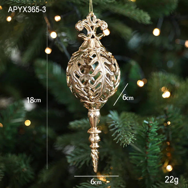 Xmas Ornament Ball Butterfly Dragonfly Angel Snowflake Gold Plastic Xmas Baubles Christmas Hanging Decor Christmas Tree Ornament