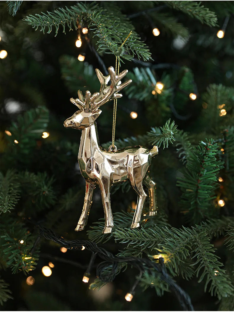 Xmas Ornament Ball Butterfly Dragonfly Angel Snowflake Gold Plastic Xmas Baubles Christmas Hanging Decor Christmas Tree Ornament