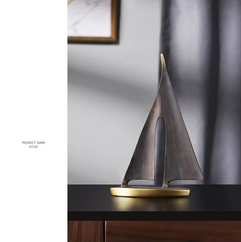 Smooth Sailing Sailboat Home Decor Ornament Living Room Decoration Bedroom Desktop Decoration Resin Craft Gift