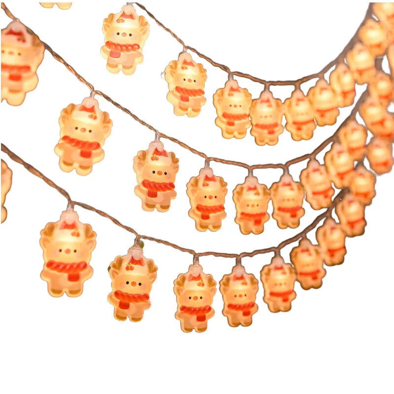 Christmas Creative Decorative Atmosphere Lights Solar Lamp String Led Santa Claus Snowman String Lights Party Decorations