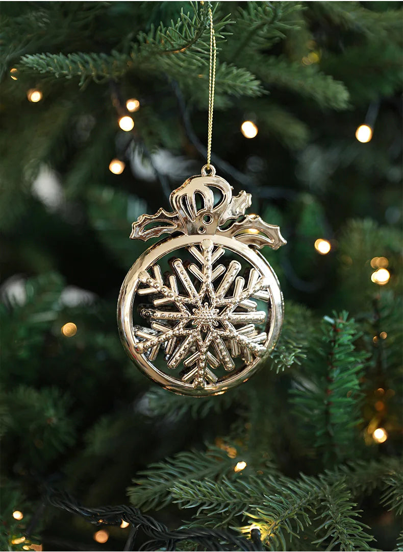 Xmas Ornament Ball Butterfly Dragonfly Angel Snowflake Gold Plastic Xmas Baubles Christmas Hanging Decor Christmas Tree Ornament