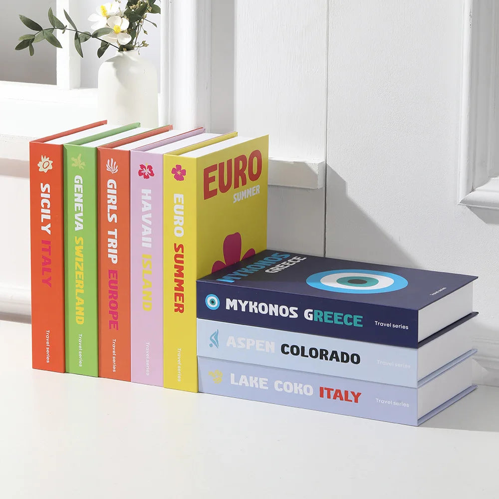 Colorful Decorative Books for Rooms Vacation Style Fake Books Decorations Coffee Table Ornaments Home Additional Decoration ﻿ ﻿