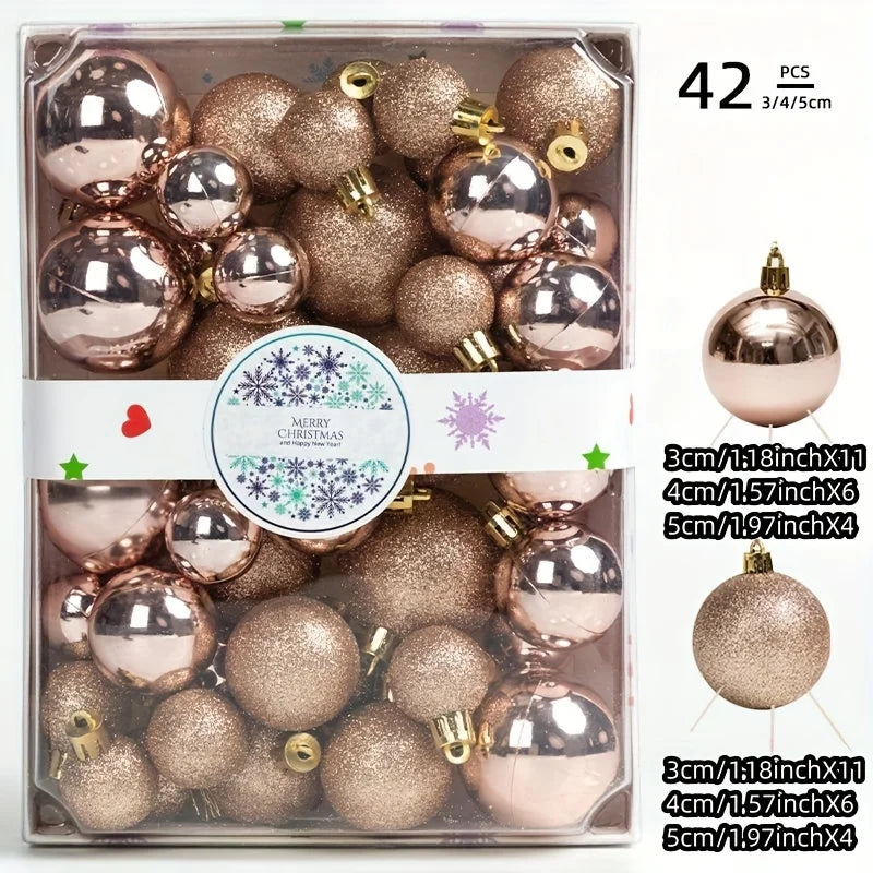 42-Piece Christmas Tree Hanging Balls – Multi-Color Ornaments for Holiday Decorations